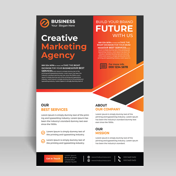 Vector orange business flyer - Free Png Images