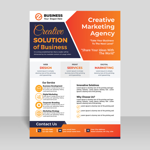 Modern business colorful flyer template - freepng