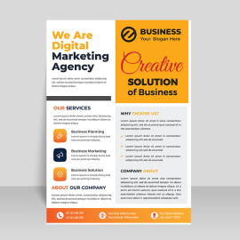 Yellow abstract minimalist flyer