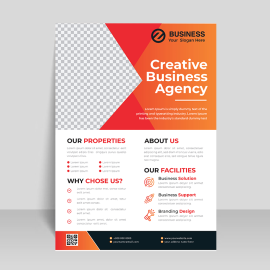 Orange abstract flyer template