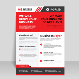 Flat business corporate abstract flyer template