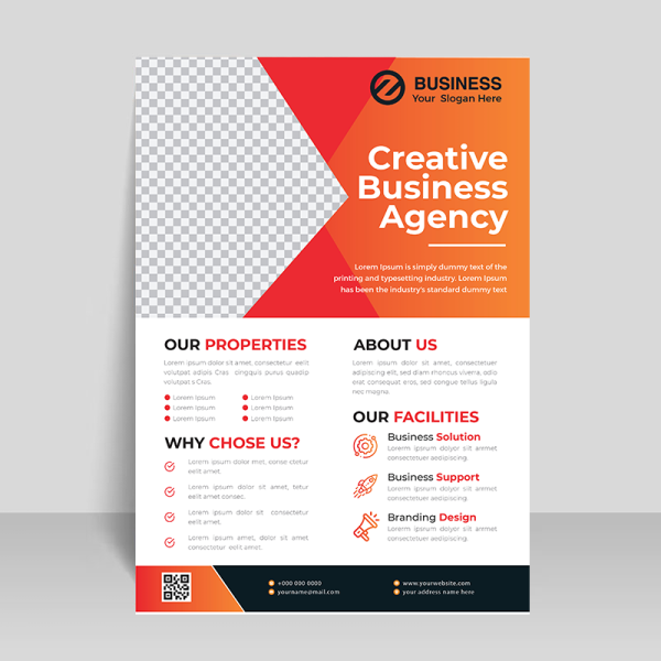 Orange abstract flyer template - Free Png Images