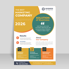 Colorful abstract modern marketing  flyer template