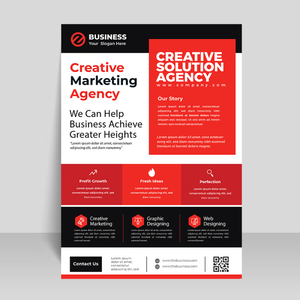 Vector red corporate business flyer template - freepng