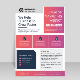 Pink aesthetic abstract flyer template