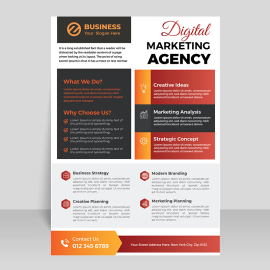 Red black colorful flyer template