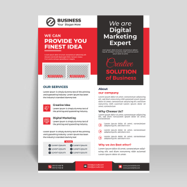 Black Red creative abstract creative marketing flyer