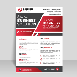 Gradient red and black professional flyer template