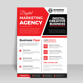 Black red abstract free flyer template