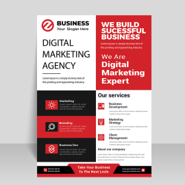 Digital template print ready vector flyer design