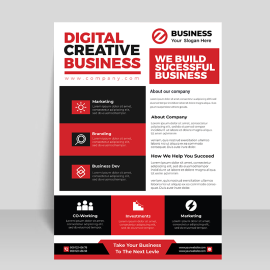 Red black print ready flyer template