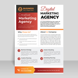 Red yellow abstract business flyer template