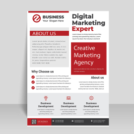 Professional red flyer template