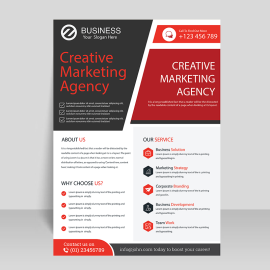 Red high end business flyer template