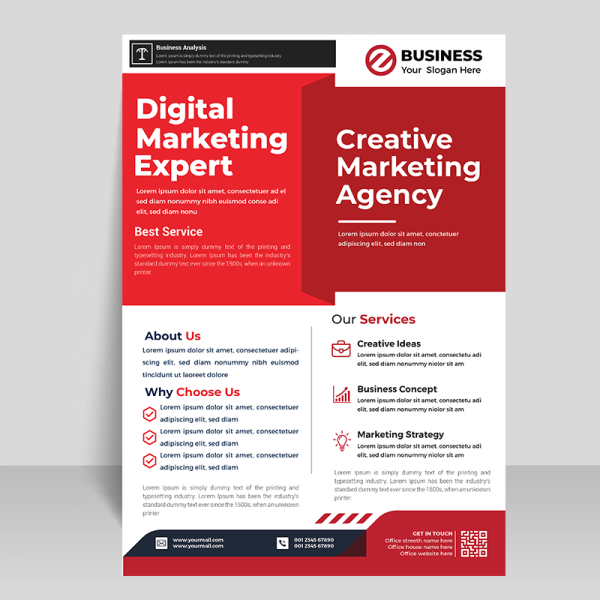 Digital red abstract print ready flyer - freepng