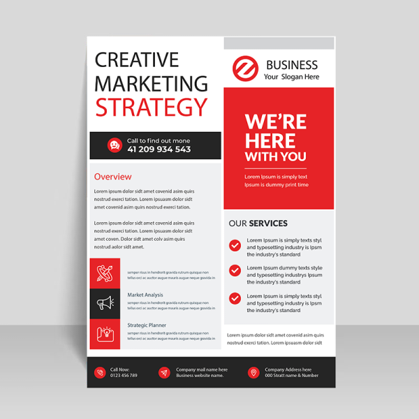 Red digital print ready flyer - freepng