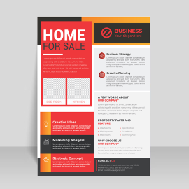 House for sale rent info flyer template