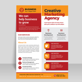 Red yellow professional flyer design templayte