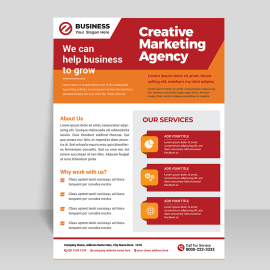 Red orange flyer template
