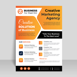 Modern business template flyer with geometric design