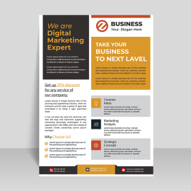 Abstract yellow flyer template