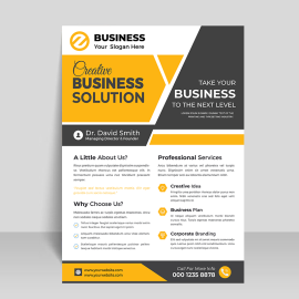 Flyer template Business solution yellow color
