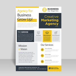 Yellow professional premium flyer vector for free