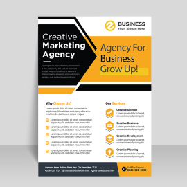 Premium abstract yellow black flyer design