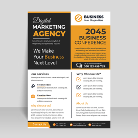 Yellow black clean abstract flyer