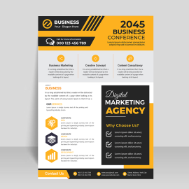 Flyer template in abstract geometric style for free