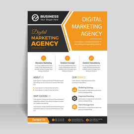 Yellow abstract flyer template