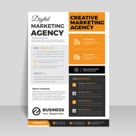 Orange premium flyer for free