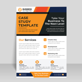 Business yellow black vector flyer