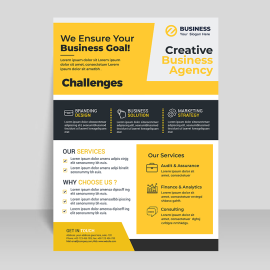 Beautiful abstract shapes premium flyer template for free