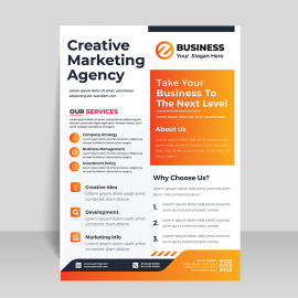 Orange color business flyer template