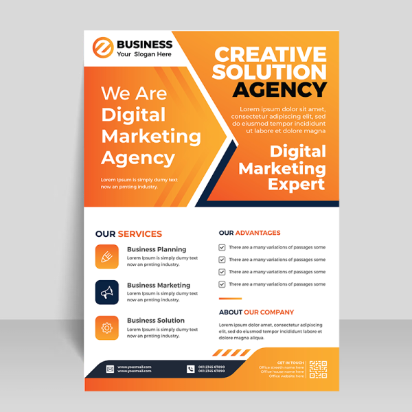 Orange business flyer template print ready - freepng