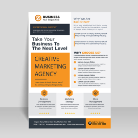 Black yellow professional premium flyer for business