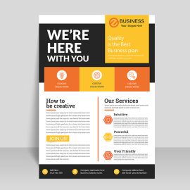 Colorful yellow abstract style print ready flyer design