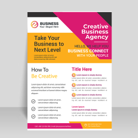 Digital pink flyer for business