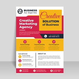 Colorful red and yellow flyer template