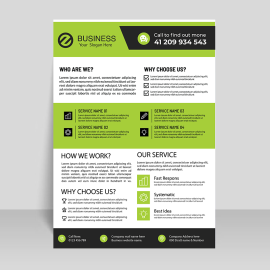 Business flyer lemon color abstract style