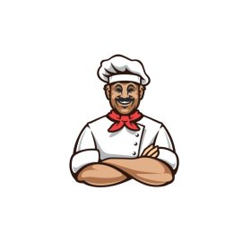 Chef png, Cartoon mascot chef vector design