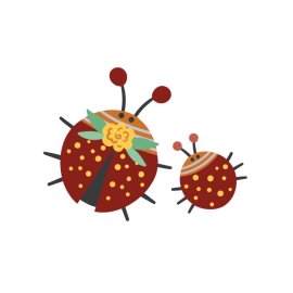 Cute ladybird insect with baby ladybird png