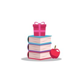 Flat design of stack of books vector