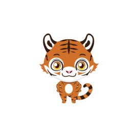 Free vector cute happy little tiger