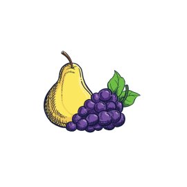 Fresh fruits grapes with pear png