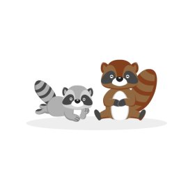 raccoon PNG, Happy raccoon cartoon PNG vector