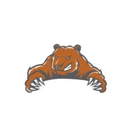 Vector image of grizzly bear mascot with big claws png