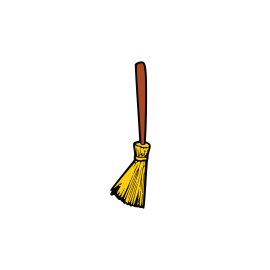 Vector witch broom made of wood