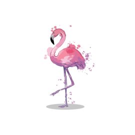 Vintage watercolor flamingo vector png